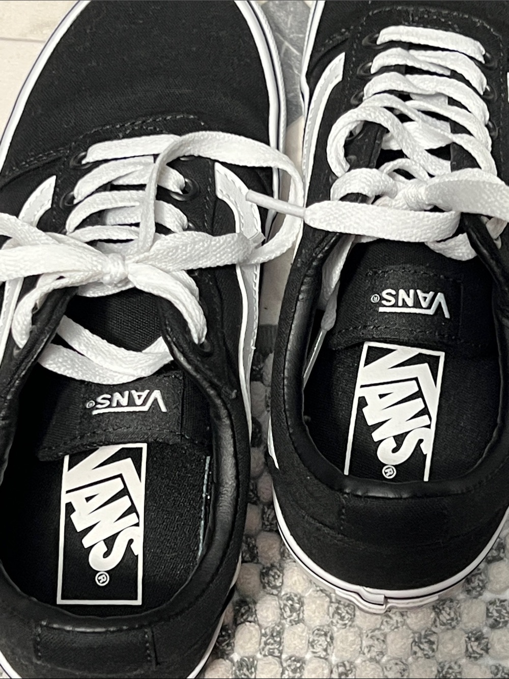 Vans Black and White Low-Top Skate Sneakers - Picture 3 of 5